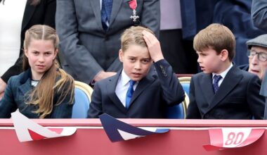 LONDON, ENGLAND - MAY 06: Princess Charlotte, Prince George of Wales and Prince Louis of Wales during the military procession to mark the 80th anniversary of VE Day on May 05, 2025 in London, England. The King and Queen, joined by Members of the Royal Family, will take part in events from May 5th to May 8th to commemorate the 80th anniversary of VE Day, which signalled the end of the Second World War in Europe. (Photo by Chris Jackson/Getty Images)