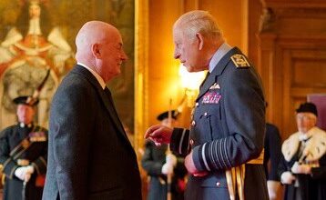 George McIvor, Chairman of the Master Chefs of Great Britain, Receives OBE from His Majesty The King