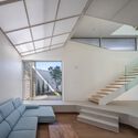 House of Boundary / PLAN Architects office - Interior Photography, Living Room, Wood, Stairs, Concrete, Handrail