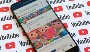 Cocomelon — Nursery Rhymes official youtube channel on smartphone screen