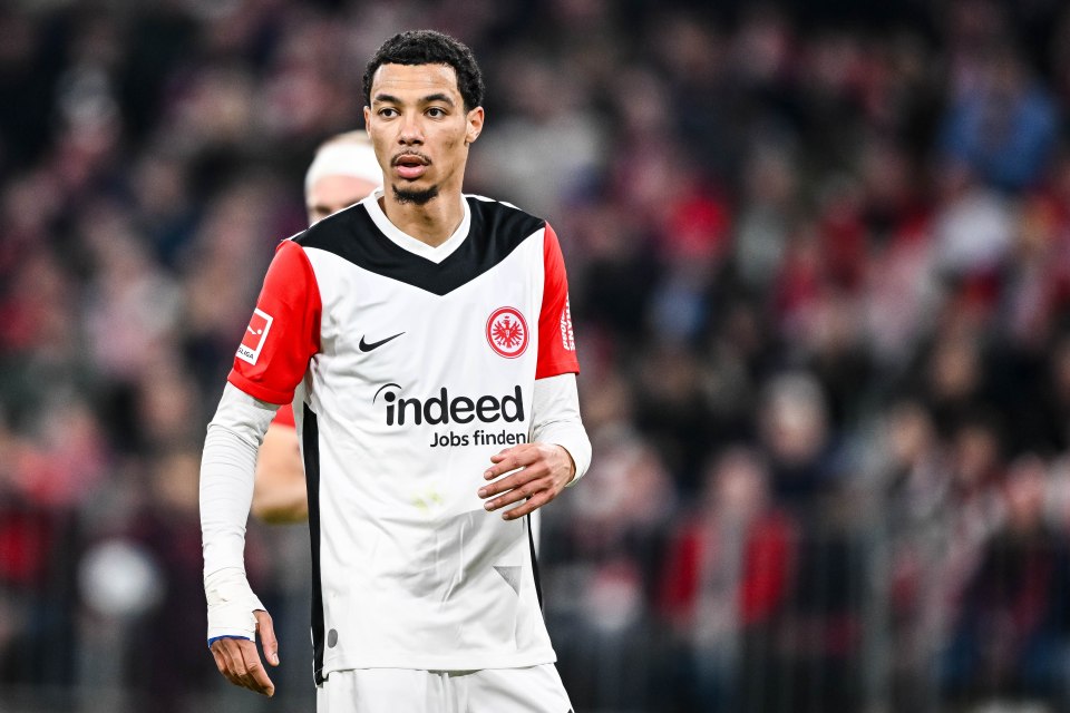 Hugo Ekitike of Eintracht Frankfurt at a Bundesliga match.
