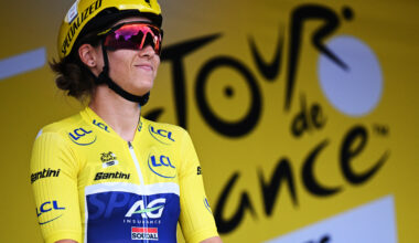 Kim Le Court in the yellow jersey