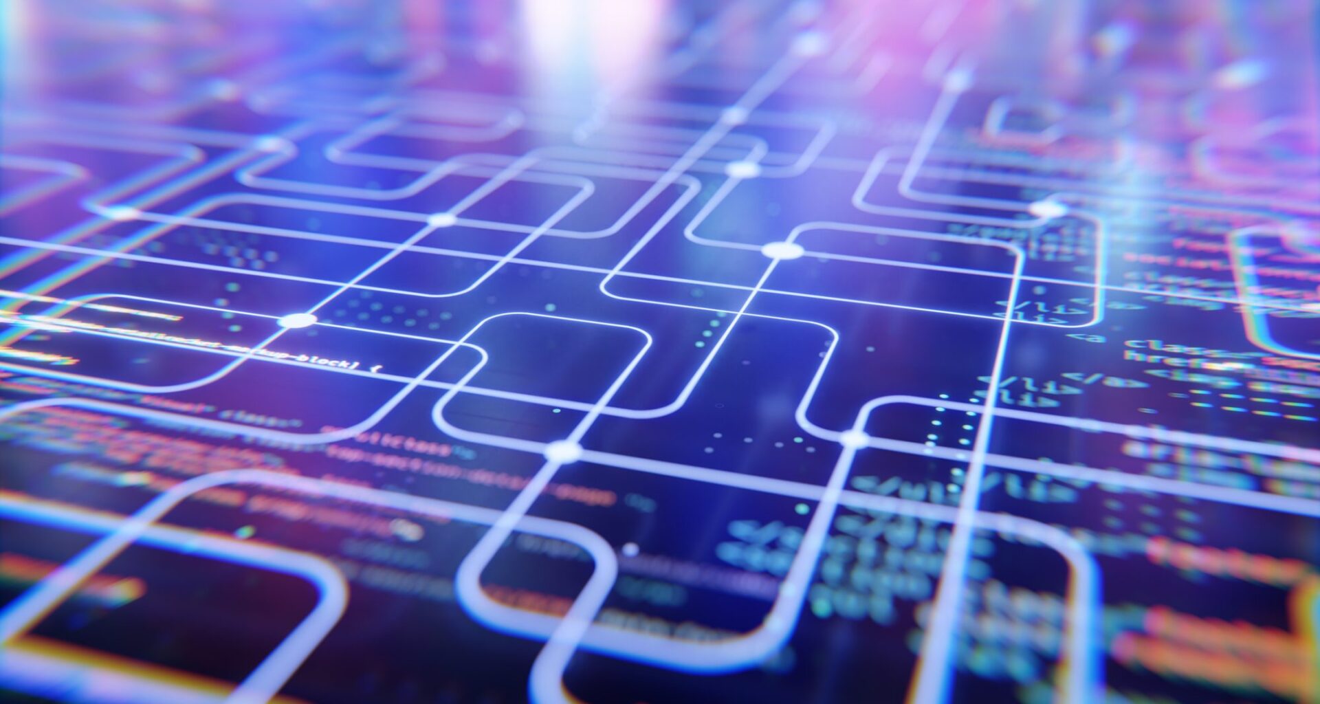 Network, connection concept. Digital background with an abstract lines in style of circuit board and parts of code strings