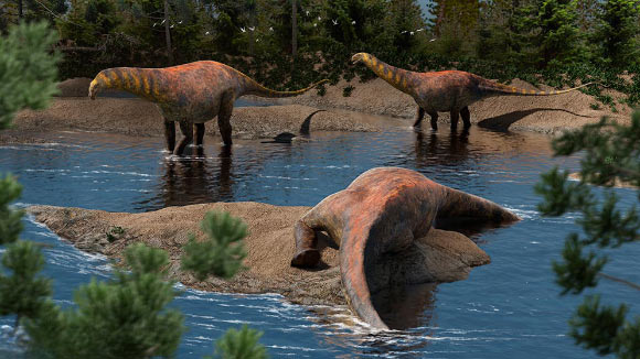 Life reconstruction of Astigmasaura genuflexa. Image credit: Mattia Yuri Messina.