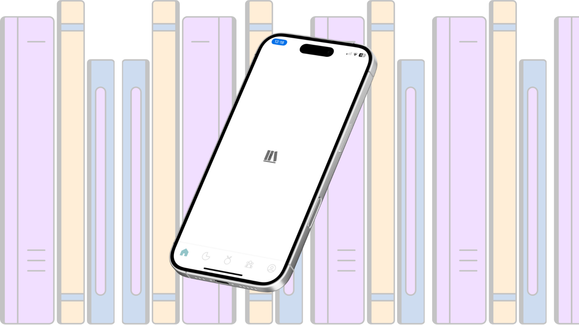 A bookshelf behind a smartphone showing the Storygraph logo.