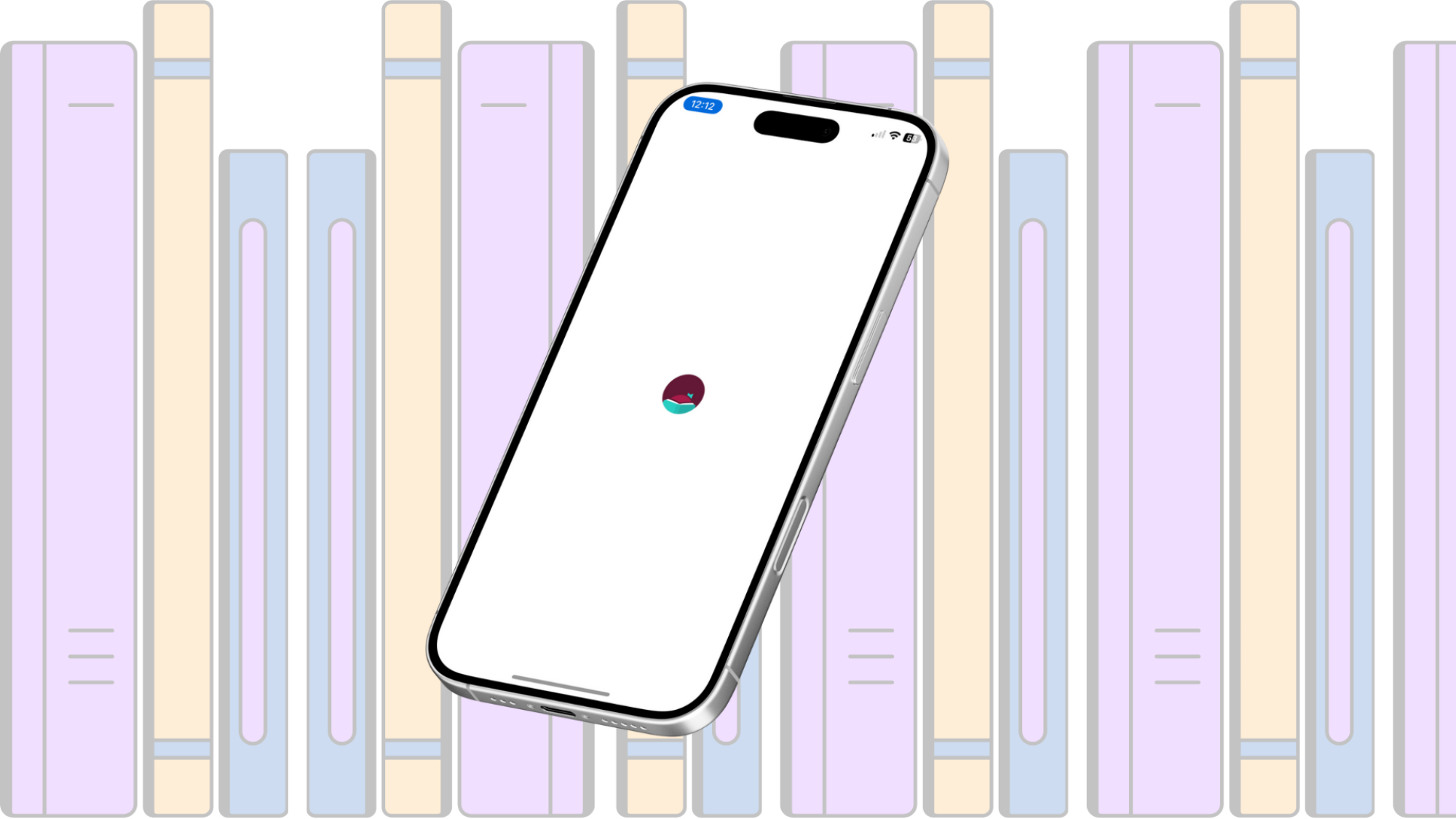 A bookshelf behind a smartphone showing the Libby logo.