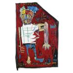 An image of the Jean-Michel Basquiat collage Red Man One that was previously sold at Sotheby's and is now being sold at a US Marshalls Art Auction as part of several works that were forfeited or surrendered in connection to the 1Malaysia Development Berhad (1MDB) scandal.