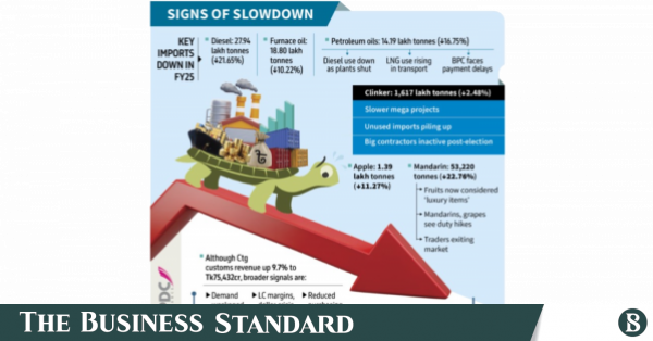 From fuels to fruits, imports slump on depressed demand