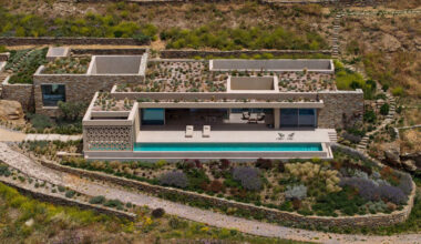 katerina valsamaki embeds subterranean house into hillside slot in tinos