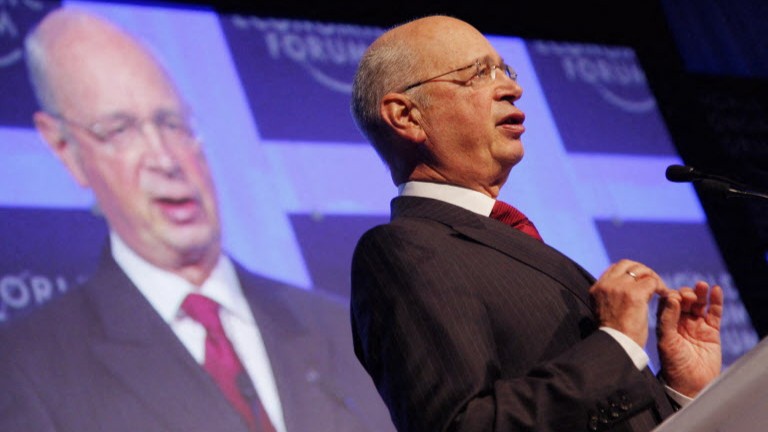 World Economic Forum founder and Executive Chairman Klaus Schwab talks during the opening of the World Economic Forum on January 23, 2008.