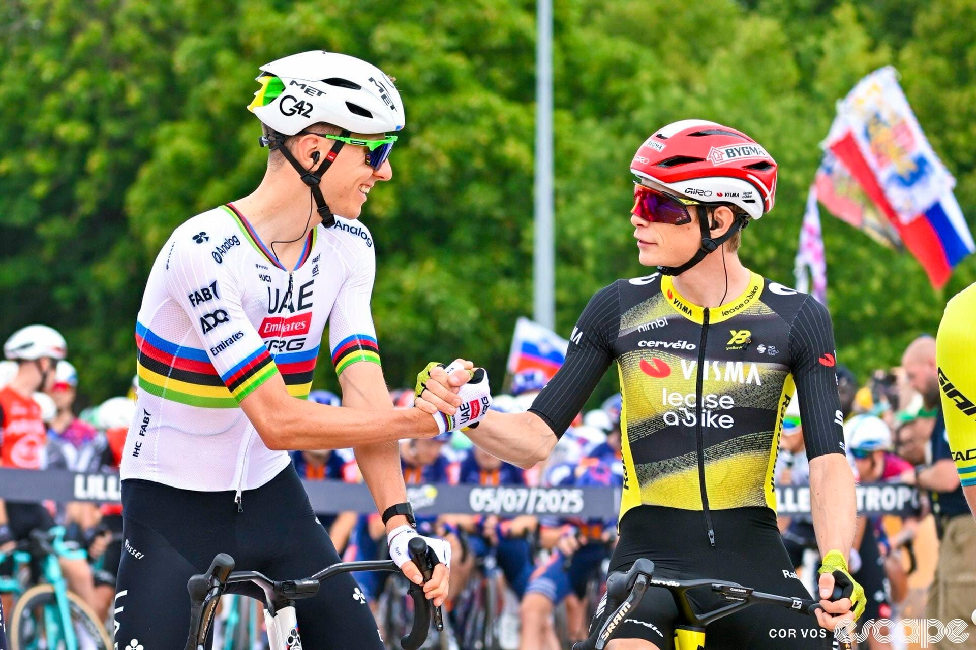'I'm a sprinter': Vingegaard holds his own on terrain that favors Pogačar