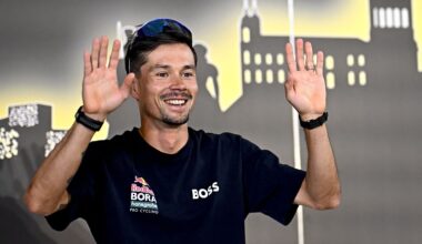 Slovenian Primož Roglič of RedBull-BORA-hansgrohe pictured during a press conference of the headliners of the Tour de France 2025 cycling race, Thursday 03 July 2025, in Lille, France. The 112th edition of the Tour de France starts on Saturday 5 July in Lille, France, and will finish in Paris, France on the 27th of July. BELGA PHOTO JASPER JACOBS (Photo by JASPER JACOBS / BELGA MAG / Belga via AFP) (Photo by JASPER JACOBS/BELGA MAG/AFP via Getty Images)