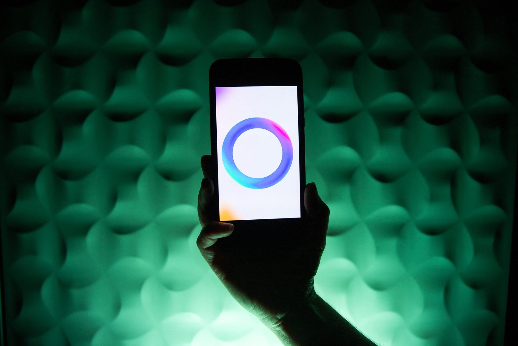 A phone displaying the Meta's artificial intelligence logo in Brittany, France, on 11 April 2025