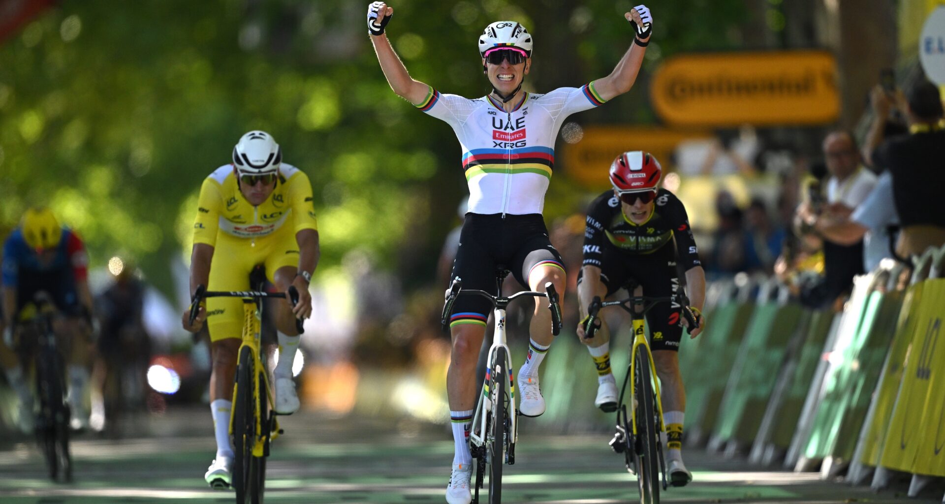 Tadej Pogačar wins stage four of the Tour de France
