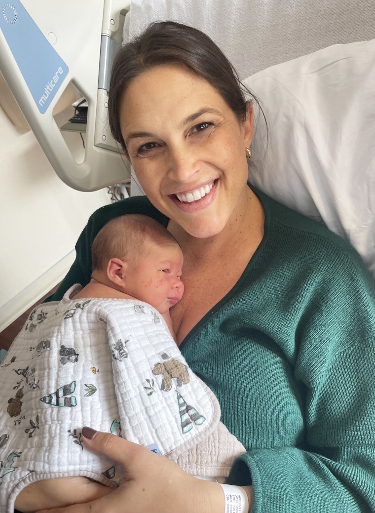 Herriott and her younger son Oakley, who is now 8 months old.