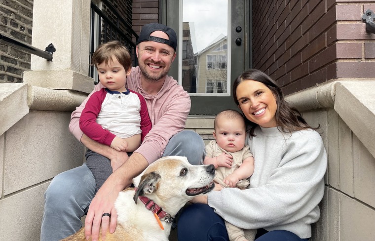 Herriott (right) experienced postpartum preeclampsia after both of her pregnancies.