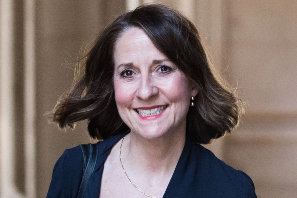An image collage containing 1 images, Image 1 shows Liz Kendall, Secretary of State for Work and Pensions, walking