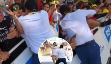 Security guard takes out protester at Tour de France in wild scene