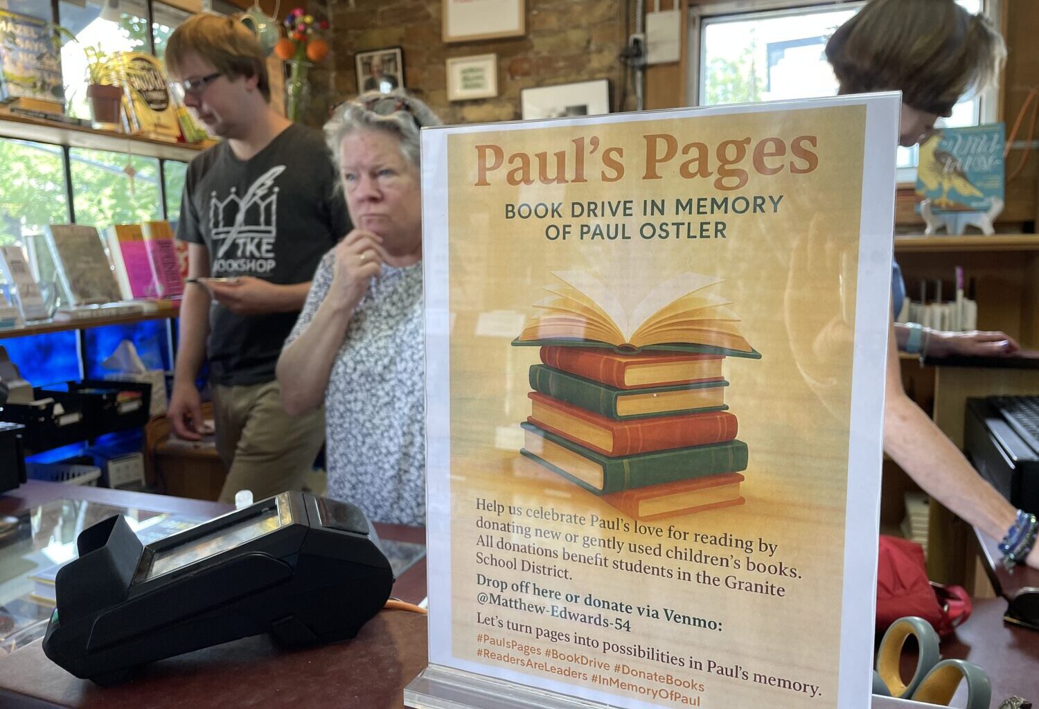 The Paul's Pages book drive honors Paul Ostler, who died from a lightning strike at a boy scouts ca...