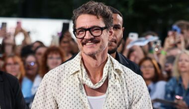 Pedro Pascal Walks the Red Carpet in a Silky Scarf Top