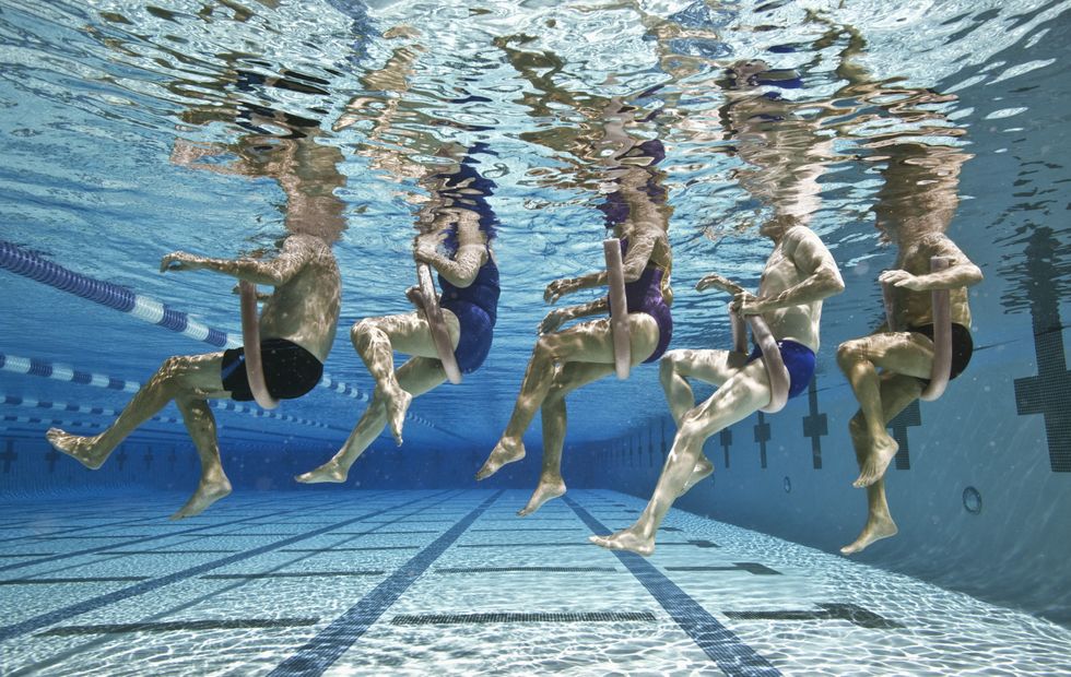 PEOPLE IN A POOL