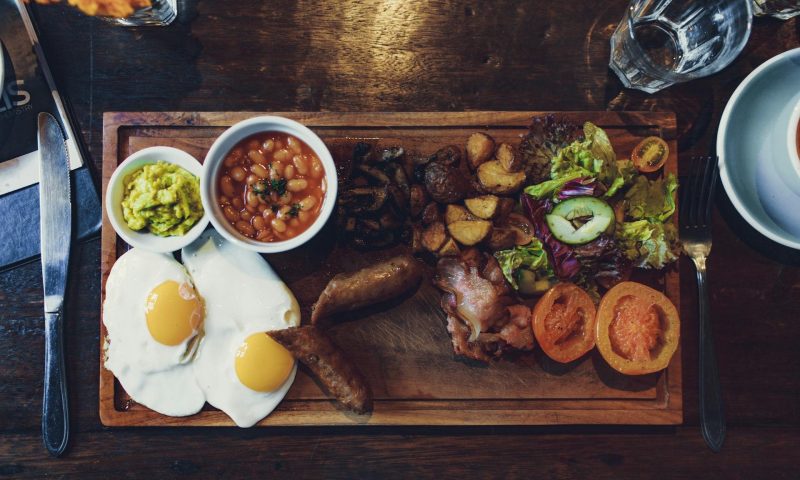 protein meal eggs sausages and beans