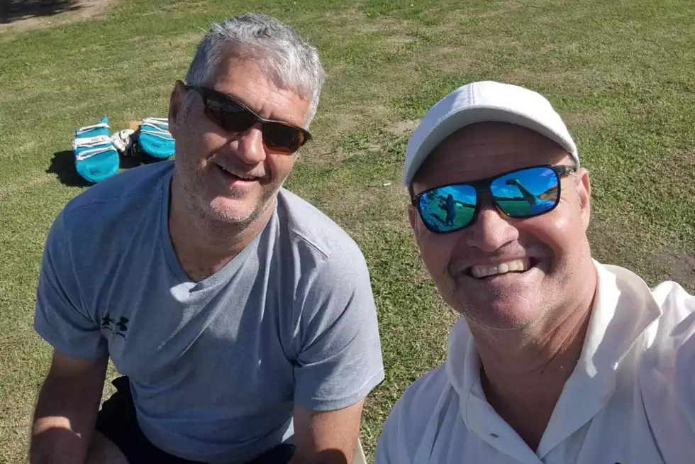 (Photo credit: Dion Taljard's Facebook page): Dion Taljard (left) with former Border teammate Shaun Fourie