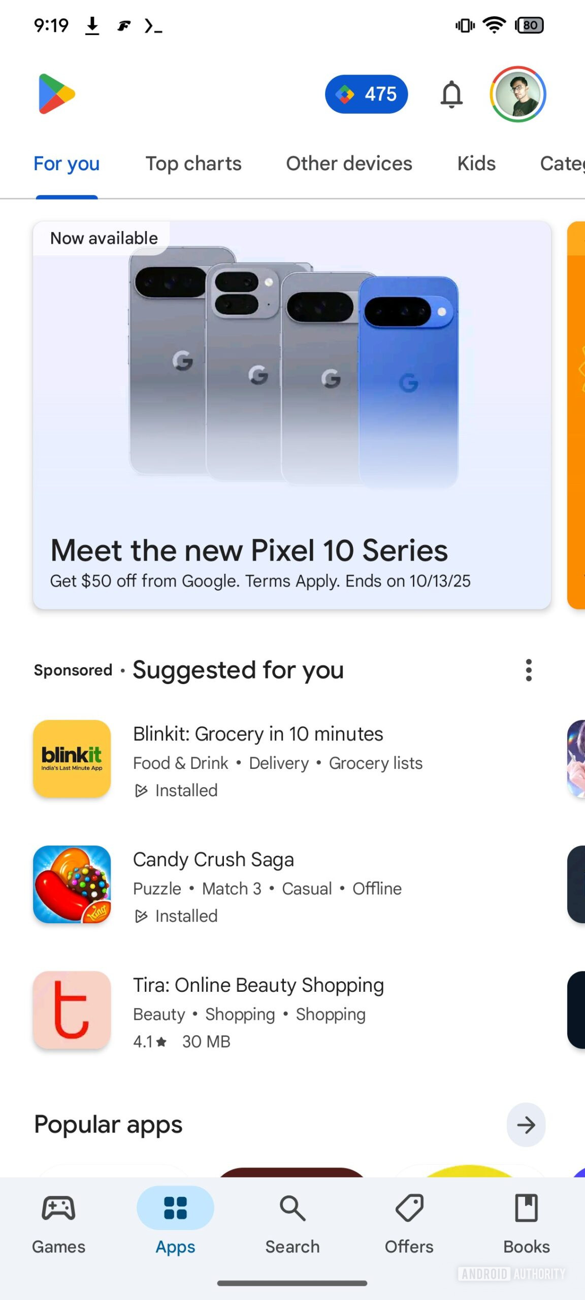 pixel 10 series play store app