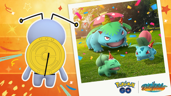 Ivysaur Wearing a Party Hat Debuts in Pokémon GO’s Ninth Anniversary Event