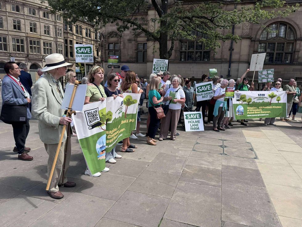 Protestors in Sheffield City Centre