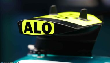Fernando Alonso's T-bar camera lettering, Spa-Francorchamps, 2025