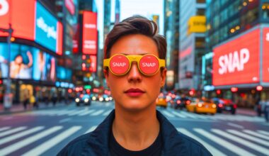 Illustration of Snap Spectacles blocking real-world ads with a red overlay. Image generated by AI.