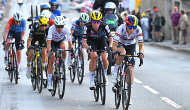 GUERET, FRANCE - JULY 30: (L-R) Demi Vollering of Netherlands and Team FDJ - SUEZ and Kimberley Le Court Pienaar of Mauritius and Team AG Insurance - Soudal compete during the 4th Tour de France Femmes 2025, Stage 5 a 165.8km stage from Chasseneuil-du-Poitou (Futuroscope) to Gueret / #UCIWWT / on July 30, 2025 in Gueret, France. (Photo by Tim de Waele/Getty Images)