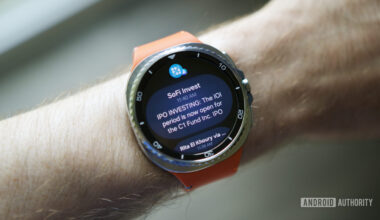 A notification on the Samsung Galaxy Watch 8 Classic.