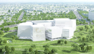 SANAA plans cluster of veiled volumes for taichung 'museumbrary'