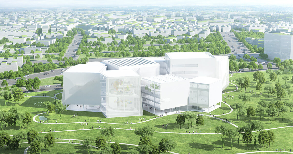 SANAA plans cluster of veiled volumes for taichung 'museumbrary'