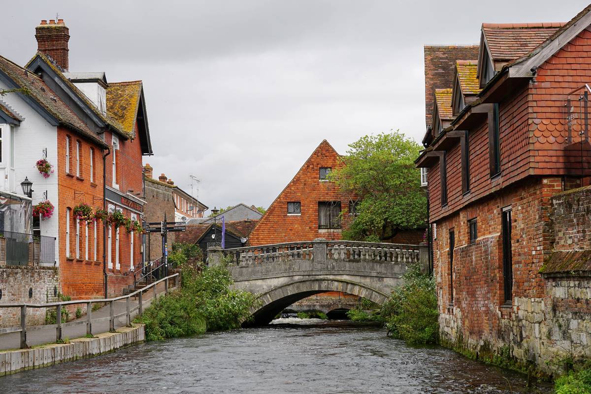 A bridge over a river in Winchester