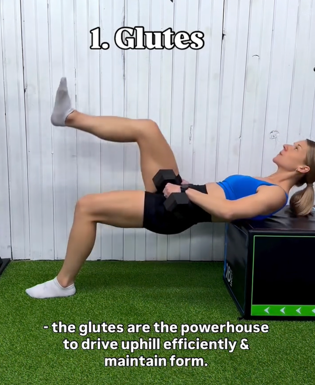 woman performing running strength drill
