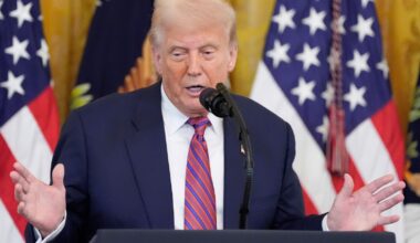 President Donald Trump speaks at an event for the signing of the GENIUS Act, a bill that regulates stablecoins, a type of cryptocurrency, in the East Room of the White House, Friday, July 18, 2025, in Washington. (AP Photo/Alex Brandon)