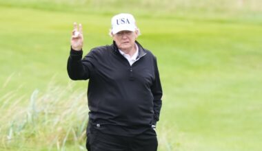 Donald Trump gives his view on chances of US-EU trade deal - while on the golf course | US News