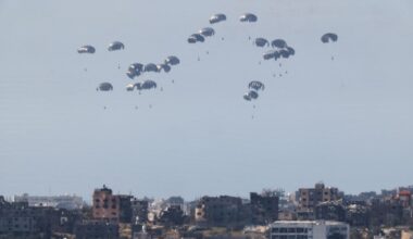 Aid is parachuted into Gaza