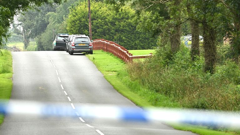 The scene in the Drummeer Road area of Maguiresbridge, Co Fermanagh, after two people died and two people been seriously injured in a shooting incident. Picture date: Wednesday July 23, 2025. PA Photo. Photo credit should read: Oliver McVeigh /PA Wire 