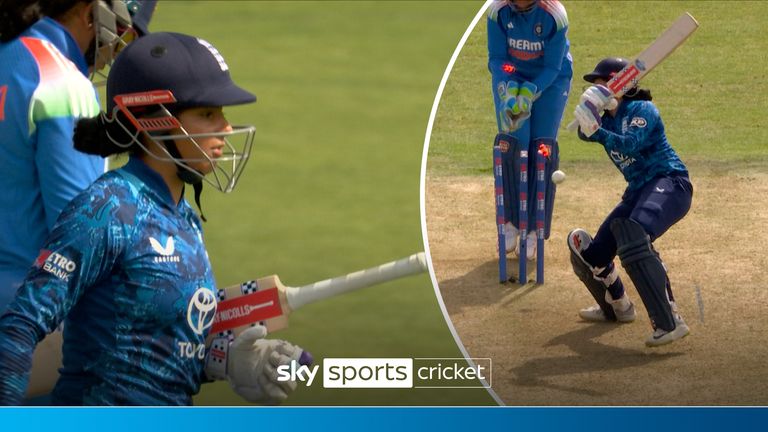 England vs India Women's ODI: Sophia Dunkley has wicket taken on last ball