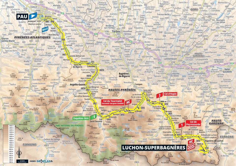 Tour de France 2025 – stage 14 map