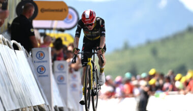 Jonas Vingegaard finishes stage 12 of the Tour de France