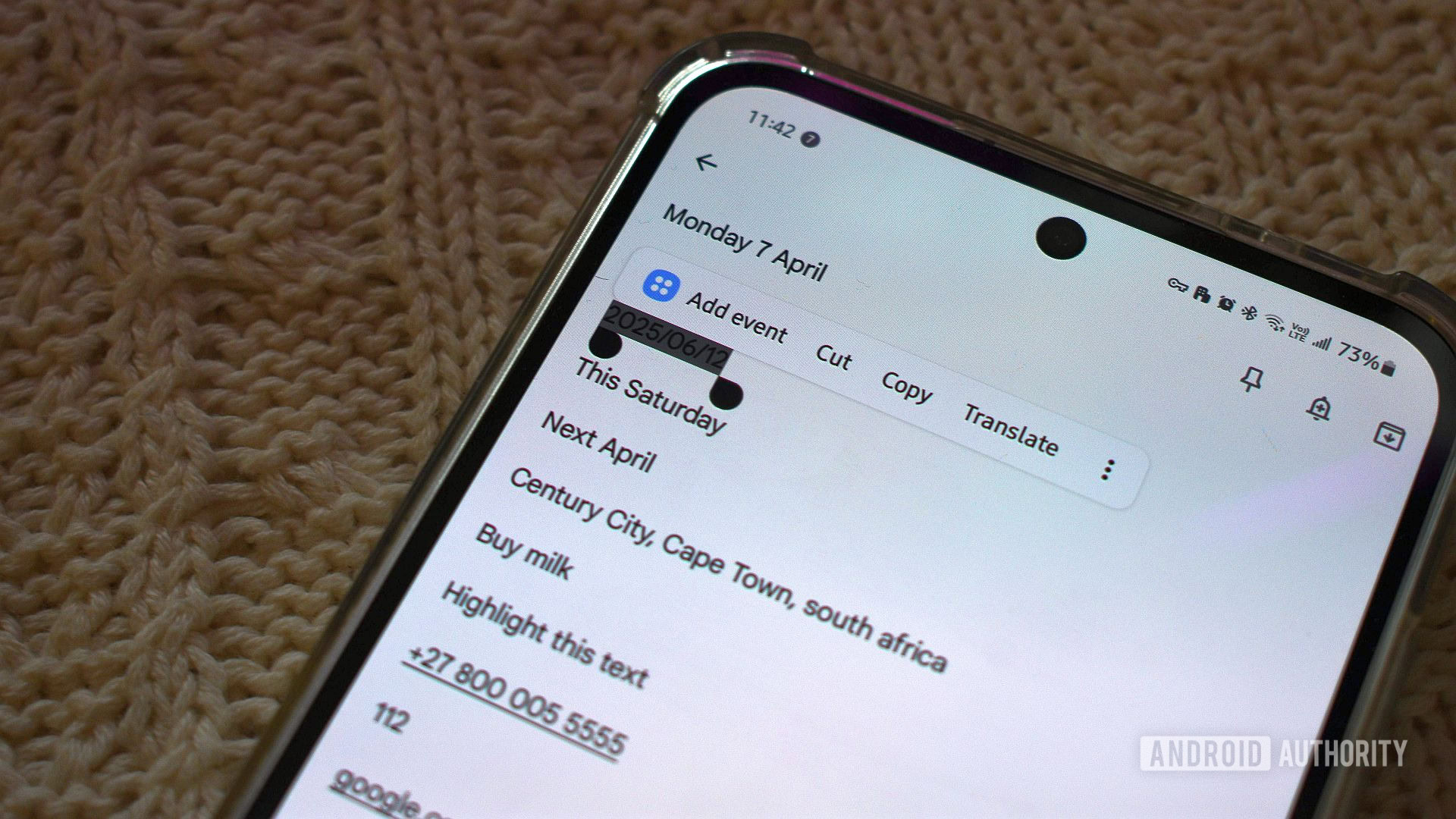 text selection shortcuts android 2