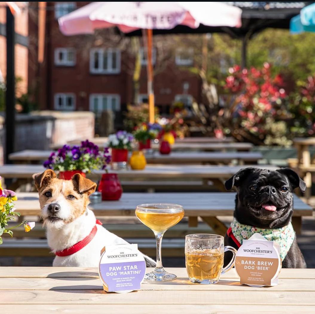 the metropolitan pub didsbury exterior beer garden dogs sat at table