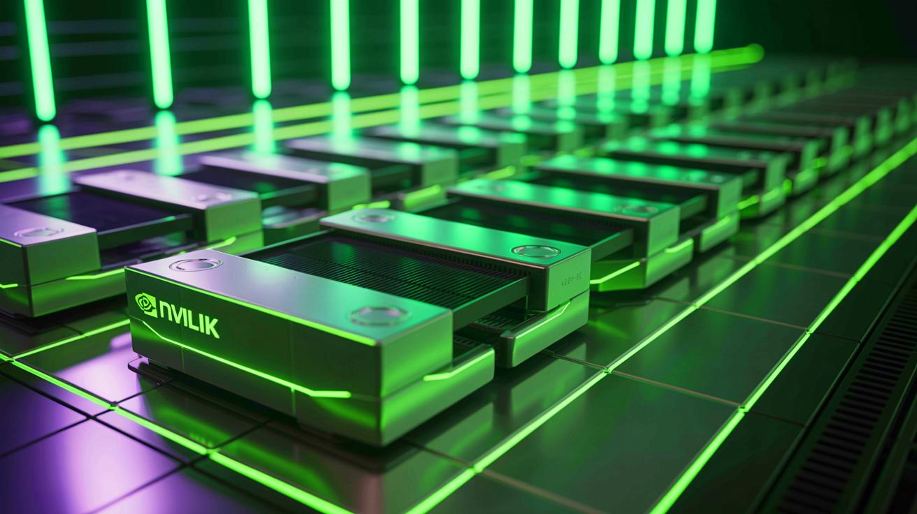Illustration of NVIDIA's Helix Parallelism technology revolutionizing AI data processing, artificially generated.