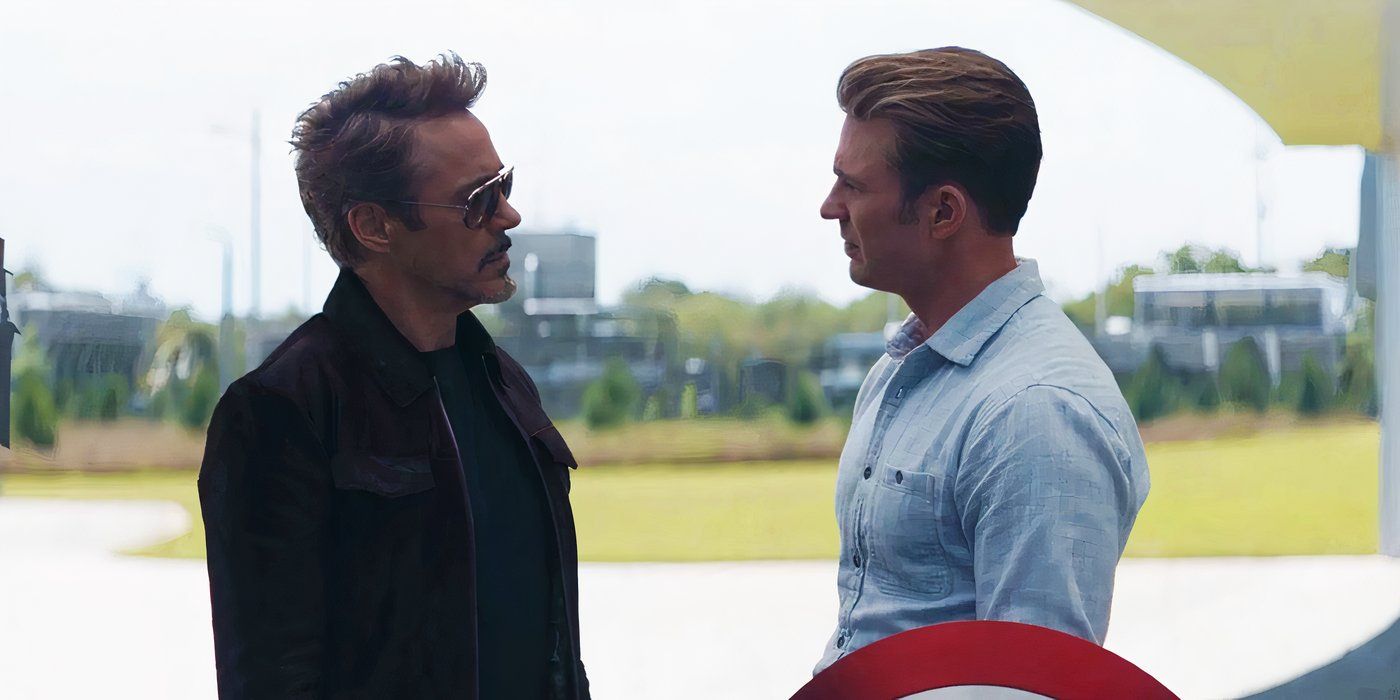 Tony Stark and Steve Rogers catching up in Avengers Endgame