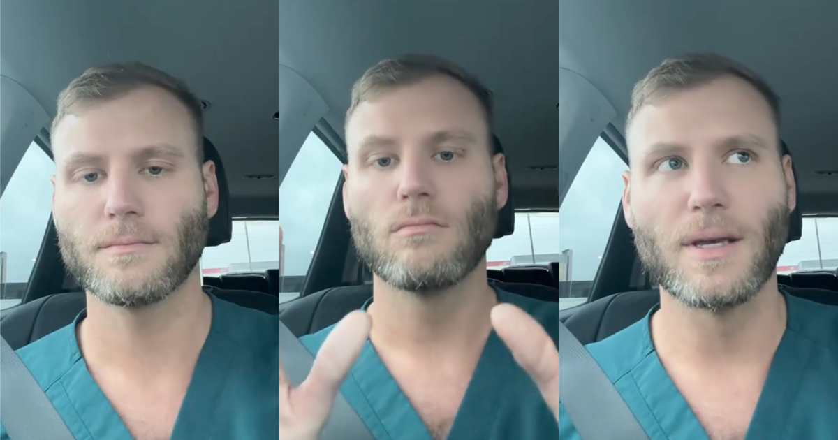 doctor sitting in his car